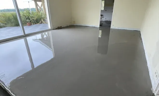 Réalisation d'un ragréage à Rivière.