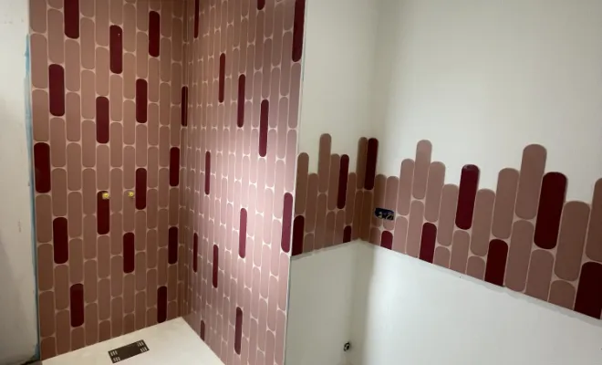 Pose de carrelage dans une salle de bain à Saint Paul les Dax., Dax, Delmon Daniel