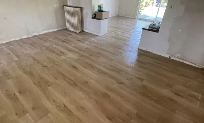 Pose de carrelage intérieure imitation parquet, Saugnac, Delmon Daniel